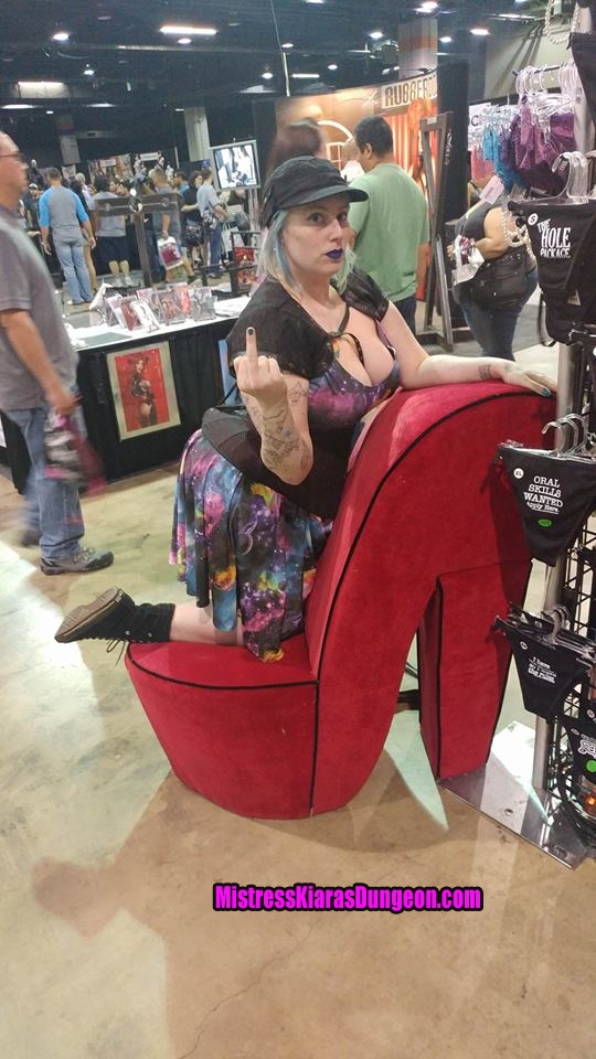 Mistress Kiara Exxxotica expo corset training foot shoe fetish