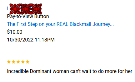 Thumbs up positive review for starting blackmail fetish with Mistress Kiara