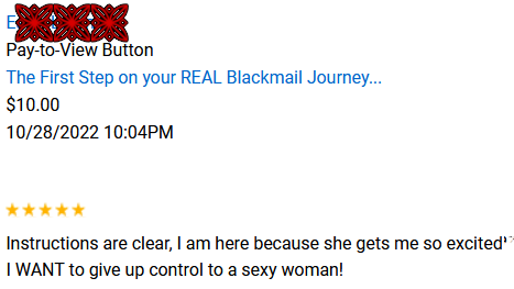 Thumbs up positive review for starting blackmail fetish with Mistress Kiara