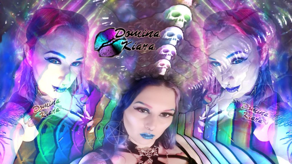 Fetish Domina Kiara femdom goth alt Domme Mistress Goddess Worship trippy art