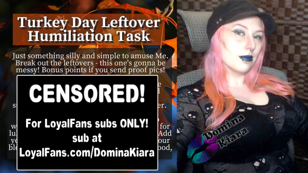 Free Mistress thanksgiving humiliation CEI cum eating instructions assignment!