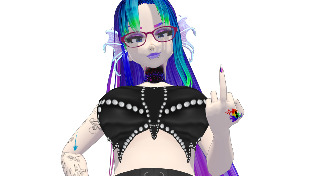 Virtual Femdom 2DFD VTuber Mistress ViaraVT flipping you off