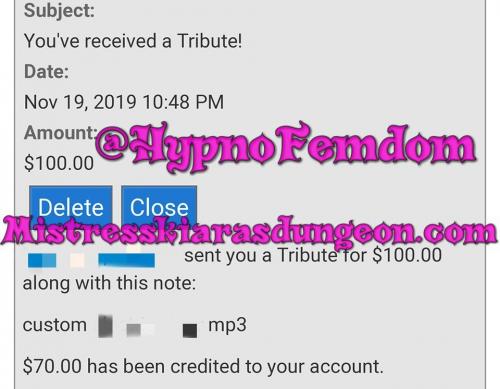 findom Mistress Kiara tribute 11.19.2019