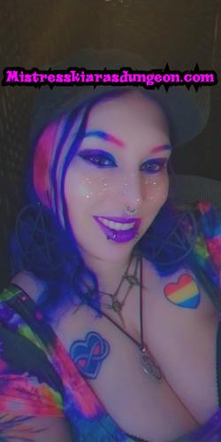 goth alt Domme bright rainbow makeup pride