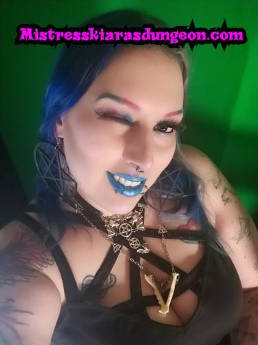 goth alt Domme bright colorful makeup femdom witch