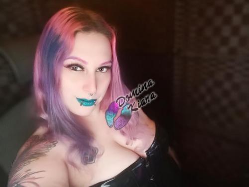 goth femdom latex leather fetish Domme cleavage