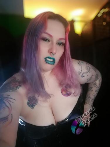 goth femdom latex leather fetish Domme angry