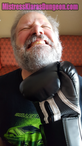 fetish boxing Mistress uppercutting slave